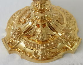 Antique solid silver gilt French Baroque Chalice